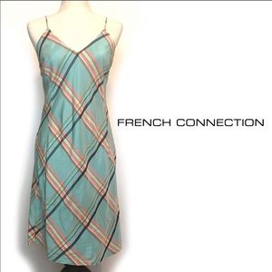 Refreshing Mint-Orange/Peach Sherbet Plaid Dress